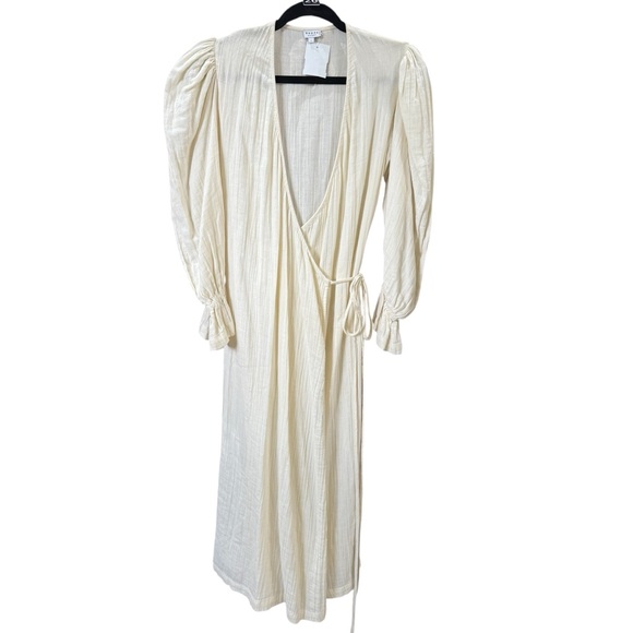 Rhode Magdalena Plissé Wraparound Minidress In Nurtural NWOT Sz:Small Ret$386. - Picture 7 of 10